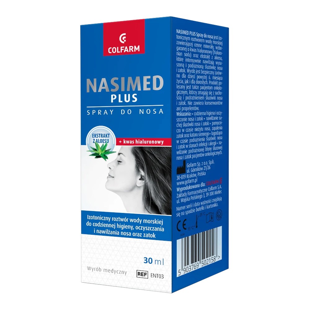 Colfarm Nasimed Plus spray do nosa, 30 ml
