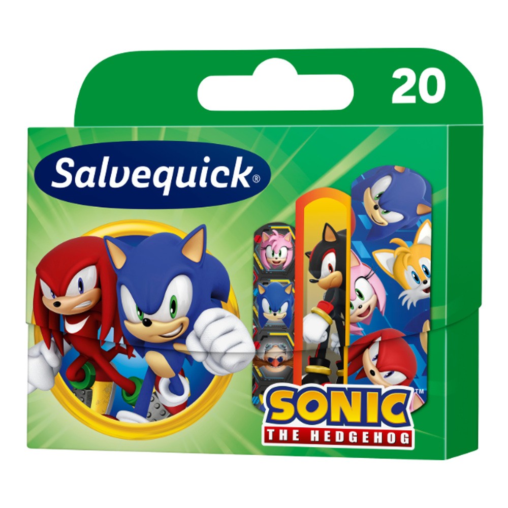 Salvequick Sonic The Hedgehog plastry opatrunkowe dla dzieci 20 sztuk