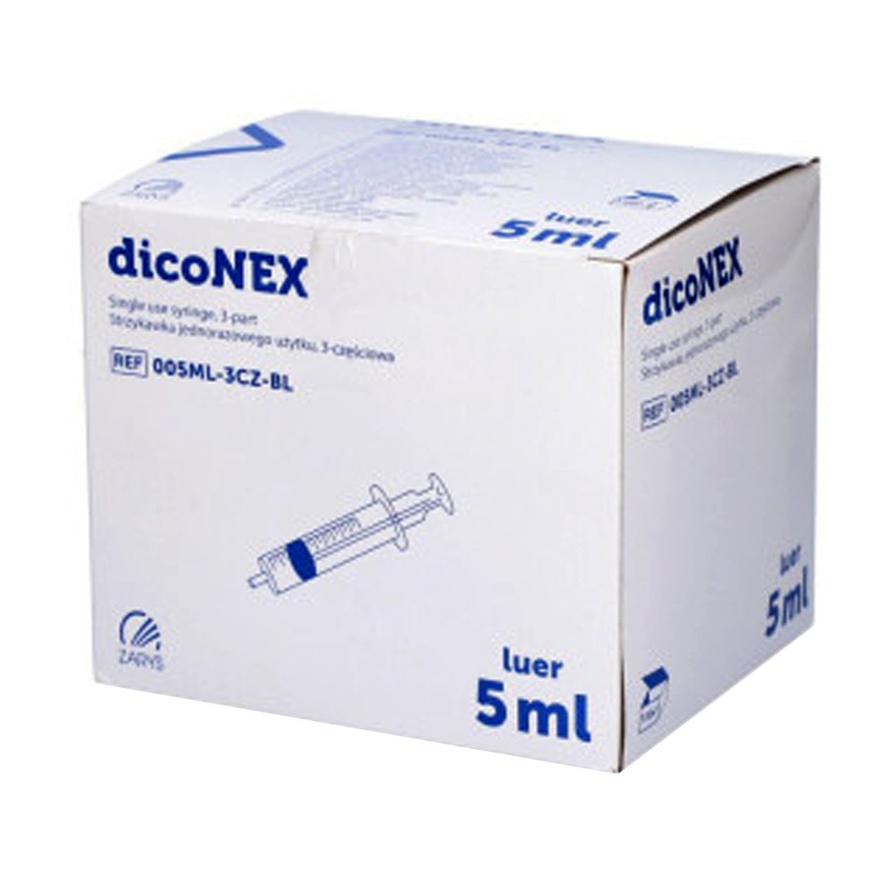 DicoNex Strzykawka DicoNex, 3-częściowa 100 szt. 5 ml |   NN-MZA-BLBB-002