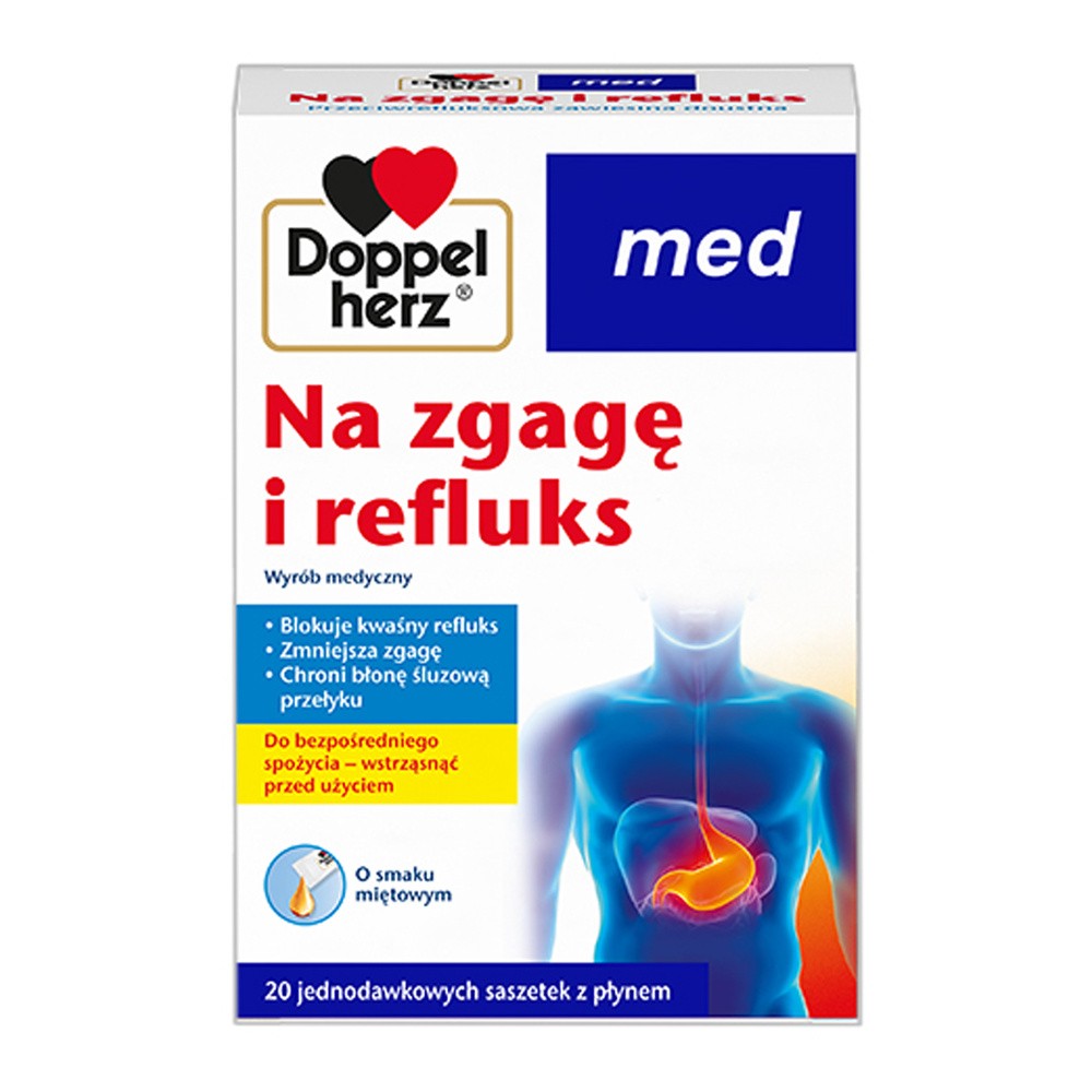 Doppelherz med. Na zgagę i refluks, saszetki, 20 sztuk