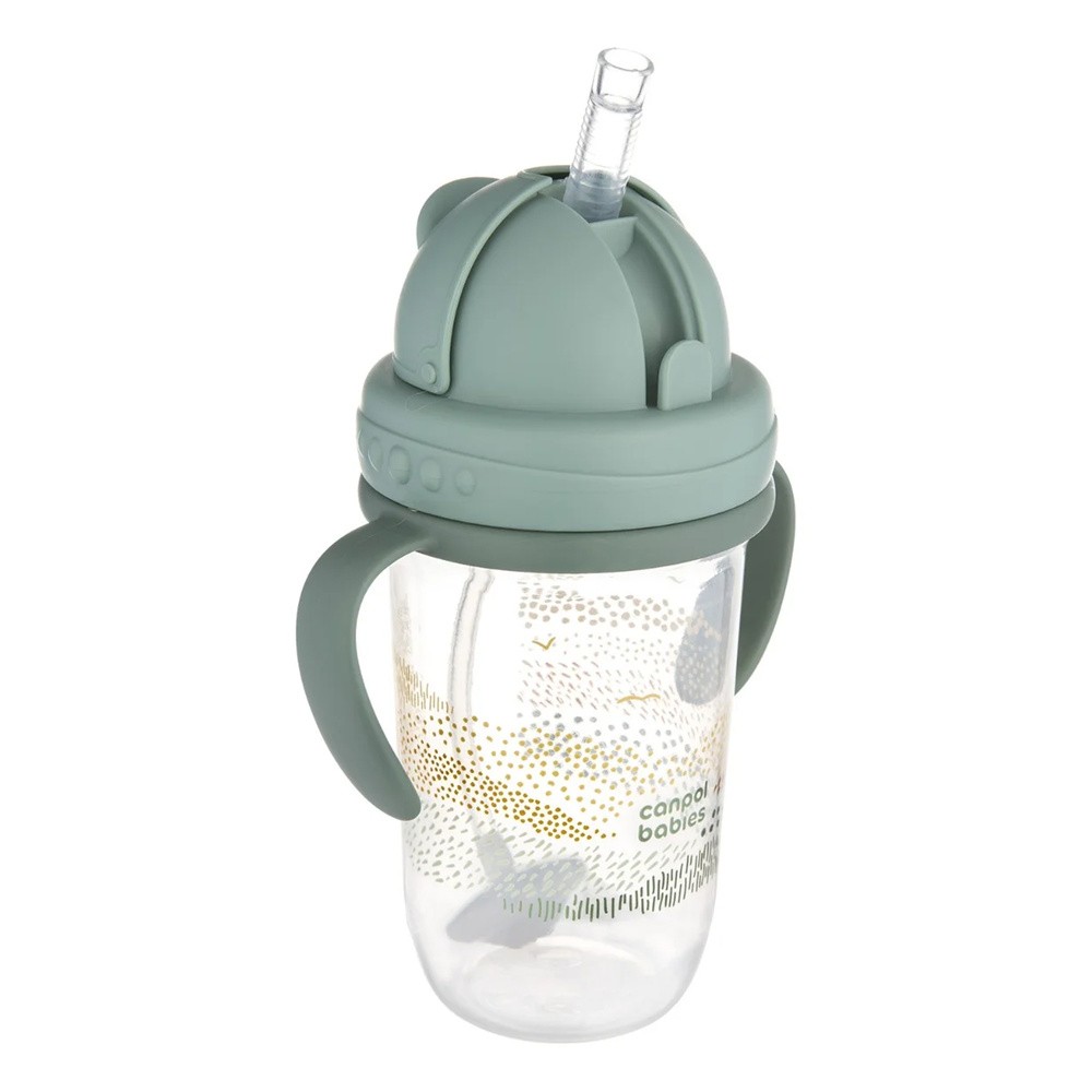 Kubek 270 ml z rurką i odważnikiem Mountains zielony 56/620