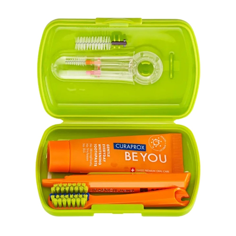 Curaprox Travel Set Ortho, zestaw podróżny, zielony, 1 szt.