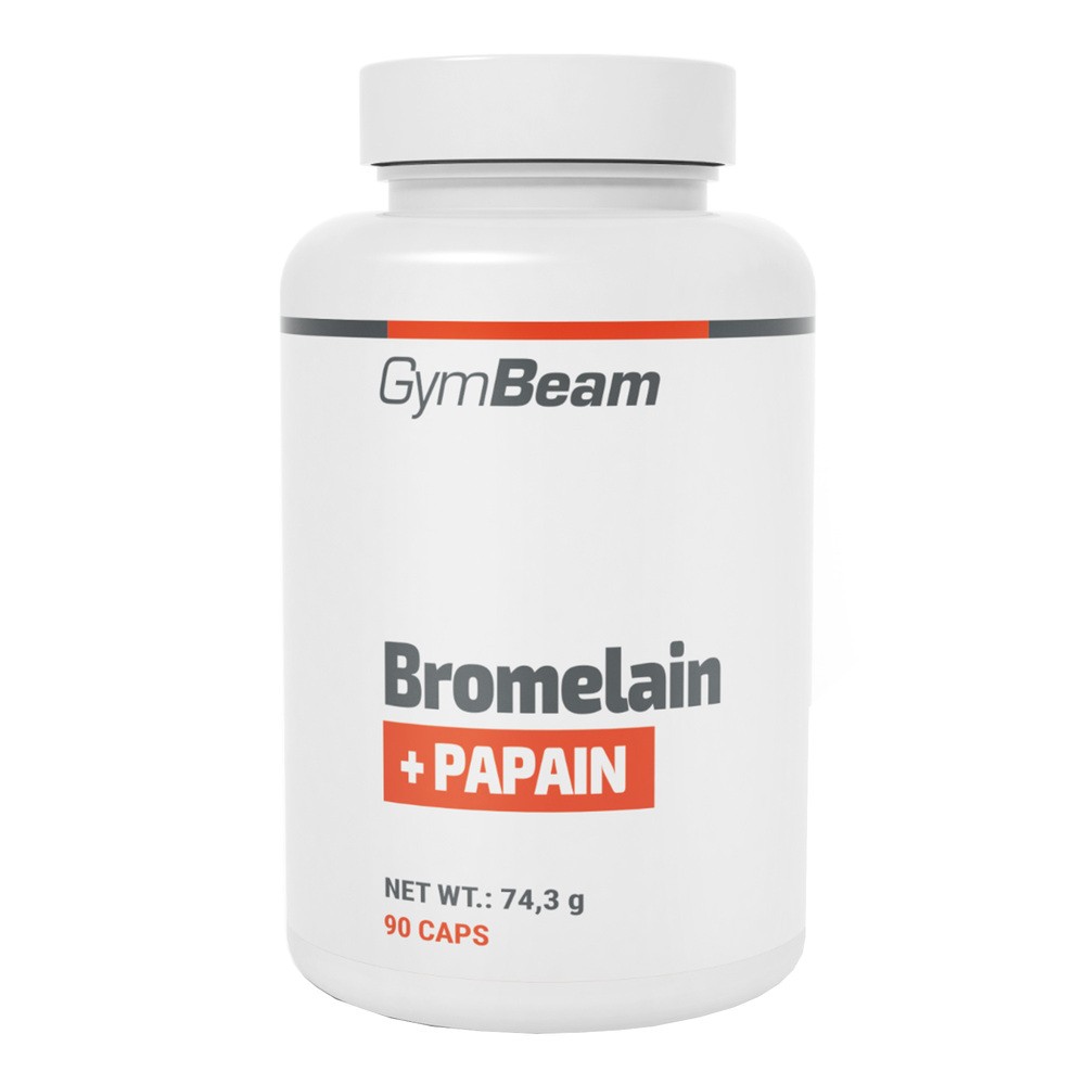 GymBeam Bromelaina Papaina, 90 kapsułek