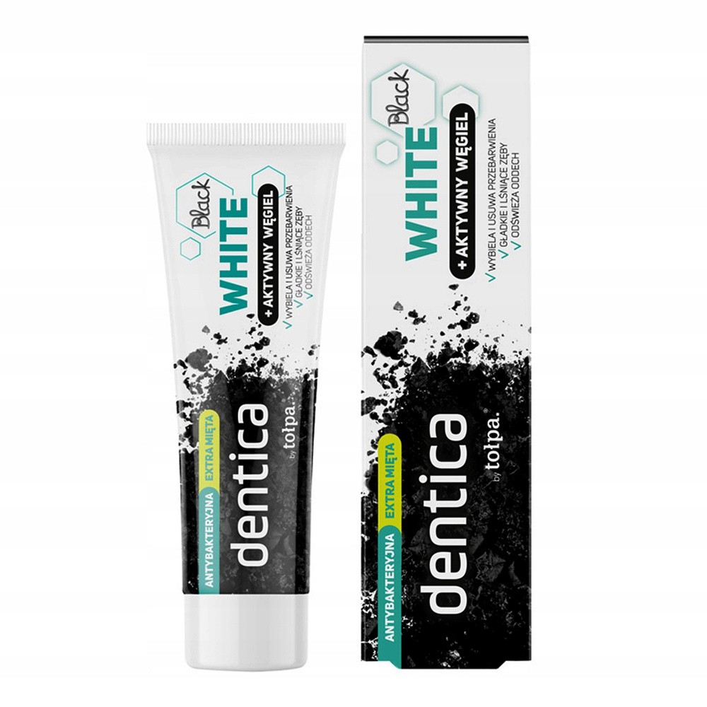Dentica Dentica, Black White Aktywny Węgiel, pasta do zębów, 75 ml
