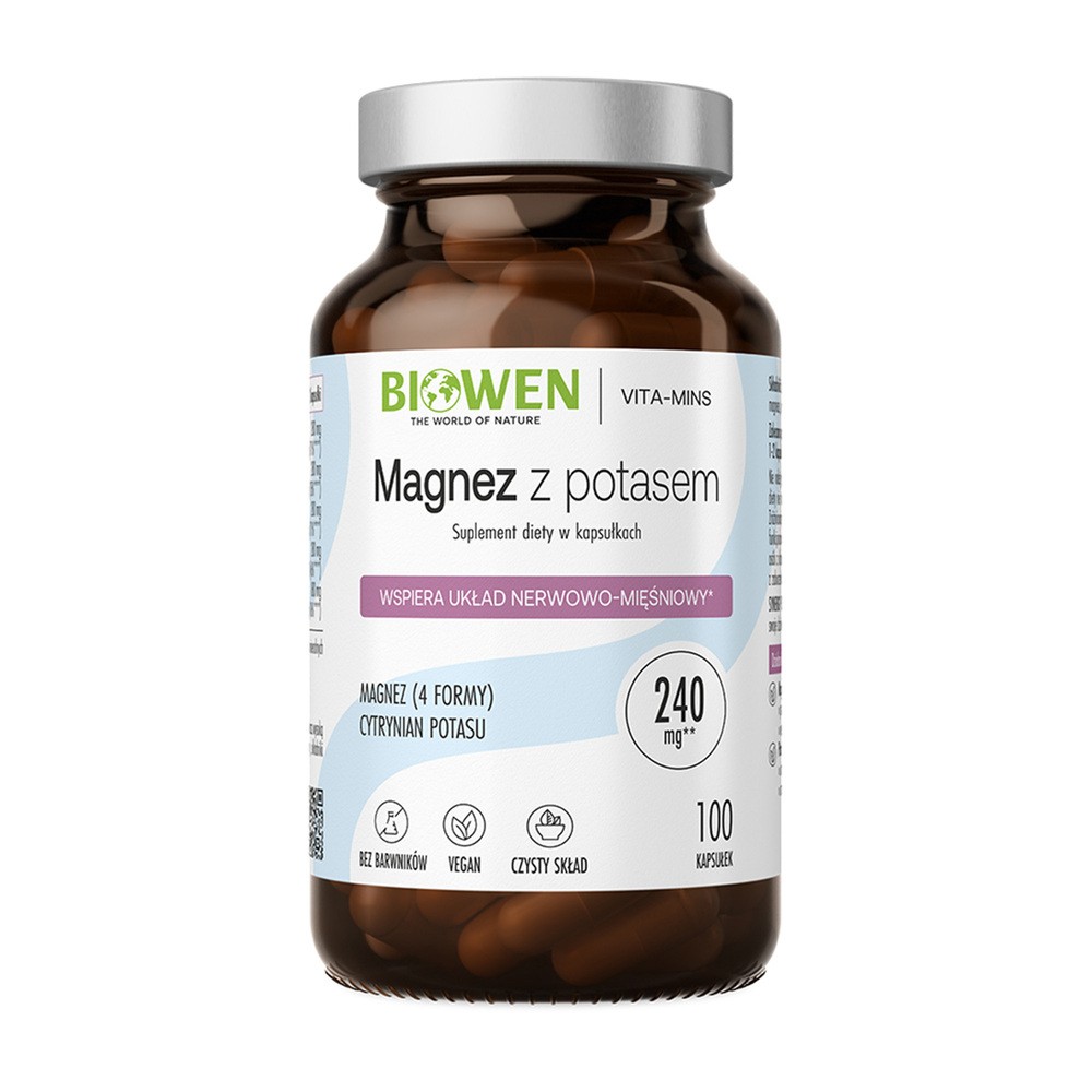 Biowen Magnez z Potasem, 100 kapsułek