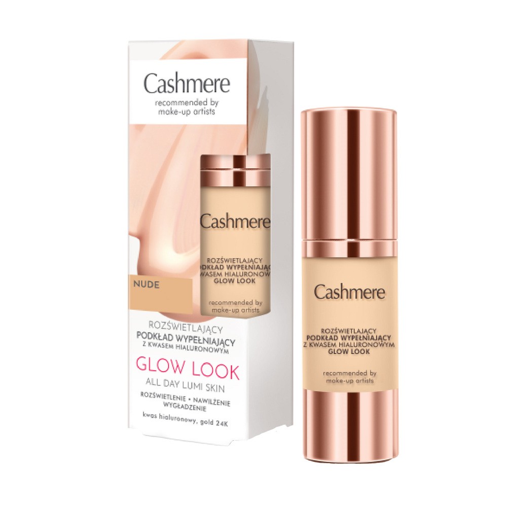 DAX Cashmere Glow Look Rozświetlający podkład wypełniający z kwasem hialuronowym, Nude