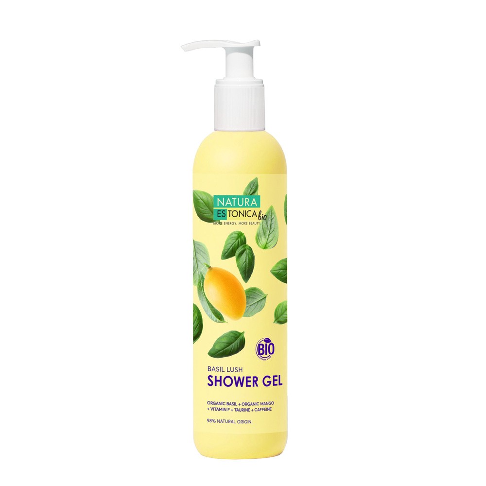Natura Estonica Basil Lush, żel pod prysznic z organiczną bazylią, 400 ml