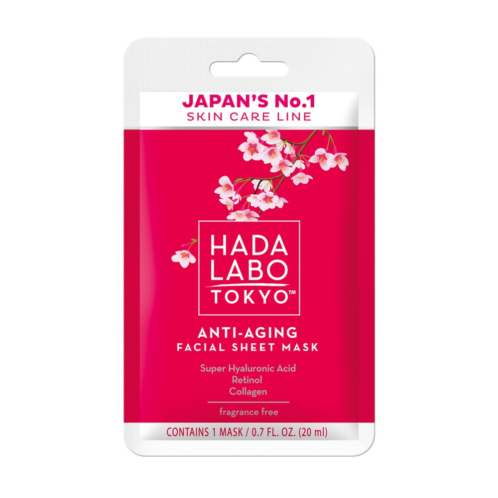 Haba Labo Tokyo, Anti-Aging Sheet Mask, przeciwzmarszczkowa maska nawilżająca na tkaninie, 20 ml
