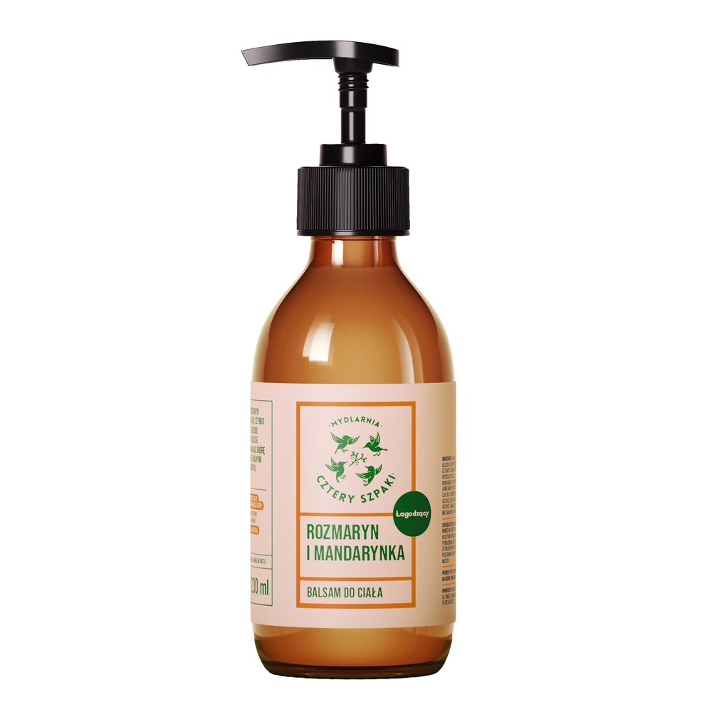 Mydlarnia Cztery Szpaki łagodzący balsam do ciała Rozmaryn i Mandarynka 300 ml