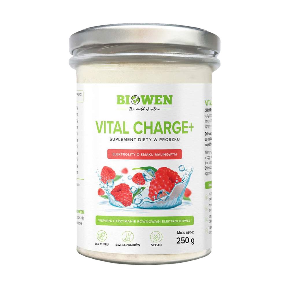 Vital Charge+ Biowen Elektrolity Malinowe 250 g - Naturalna Moc Dla Twojego Ciała