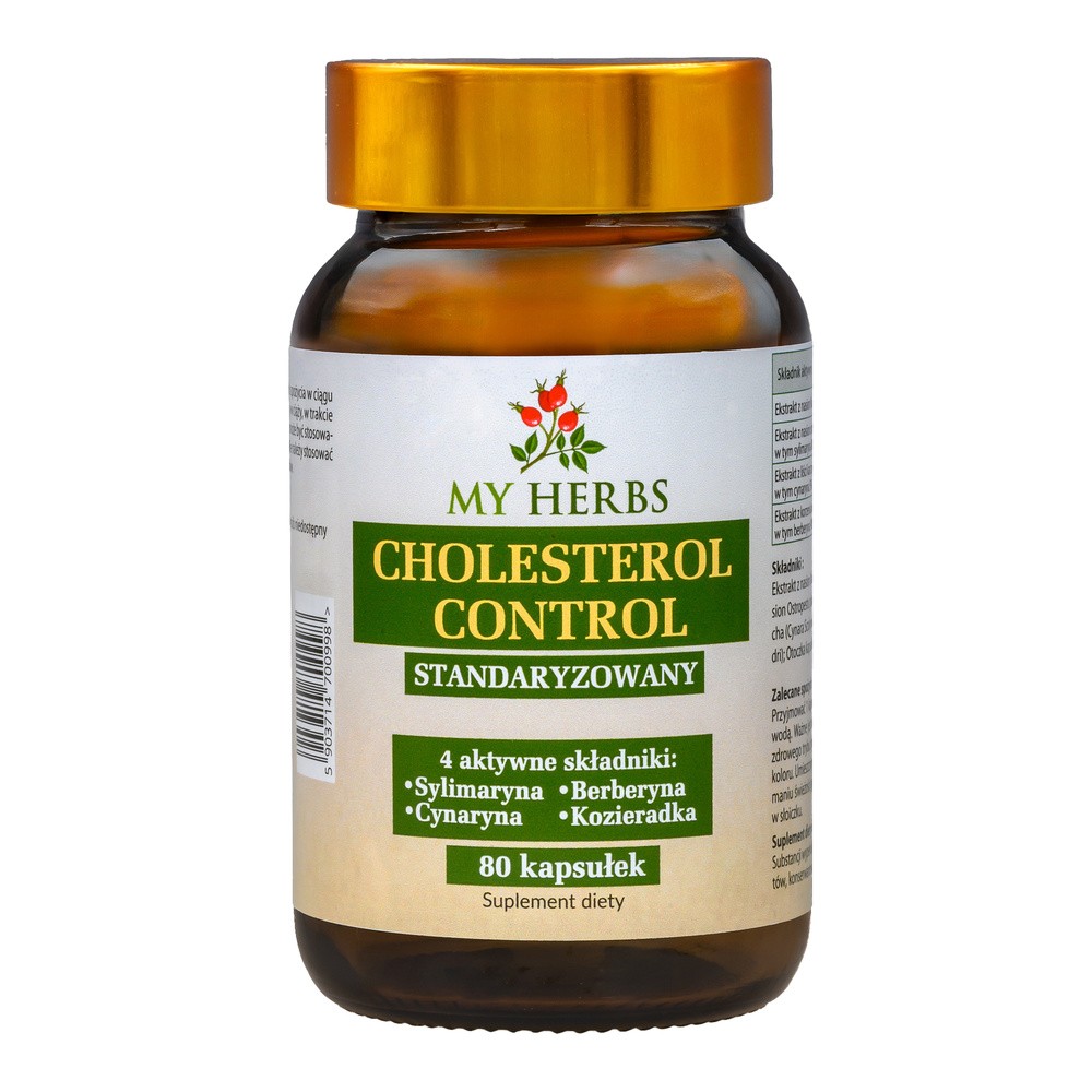Bio Herbs, Cholesterol Control Forte 4 Aktywne Składniki, 80szt.