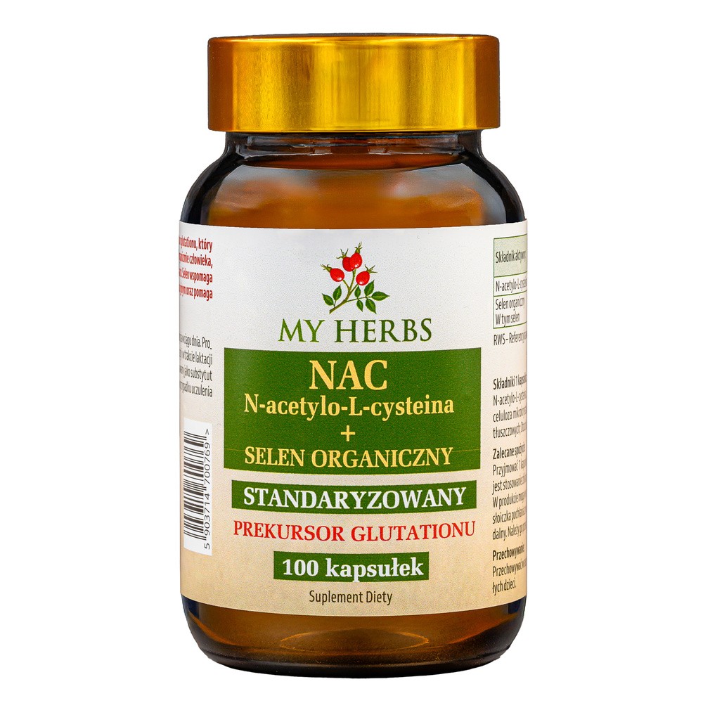 Bio Herbs, NAC N-acetylo-L-cysteina + Selen organiczny 625mg, 100 kaps.