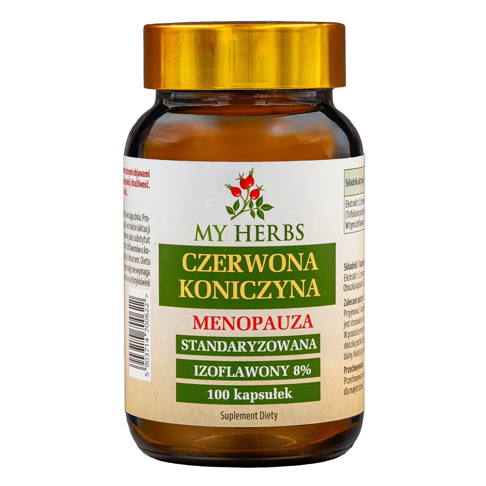 Bio Herbs, Czerwona Koniczyna Izoflawony 8% Menopauza, 100szt.