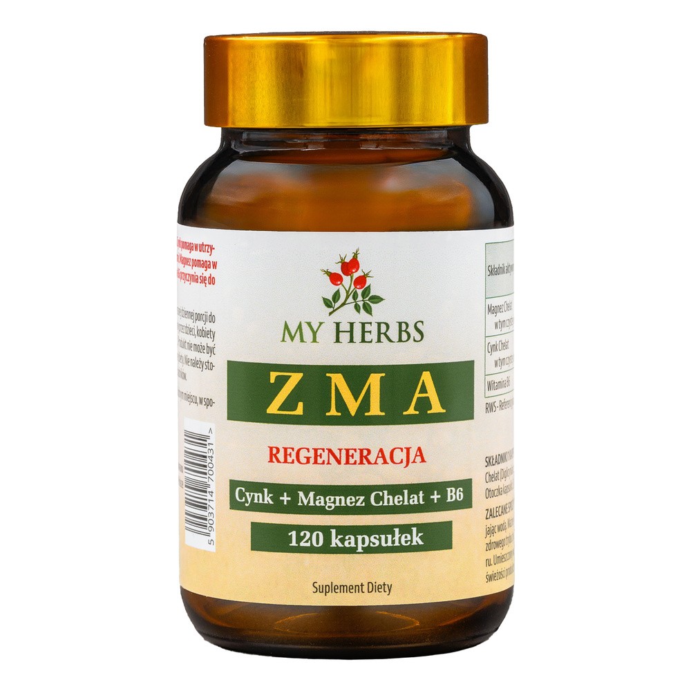 Bio Herbs, Zma Magnez + Cynk + Witamina B6, 120 Kaps.