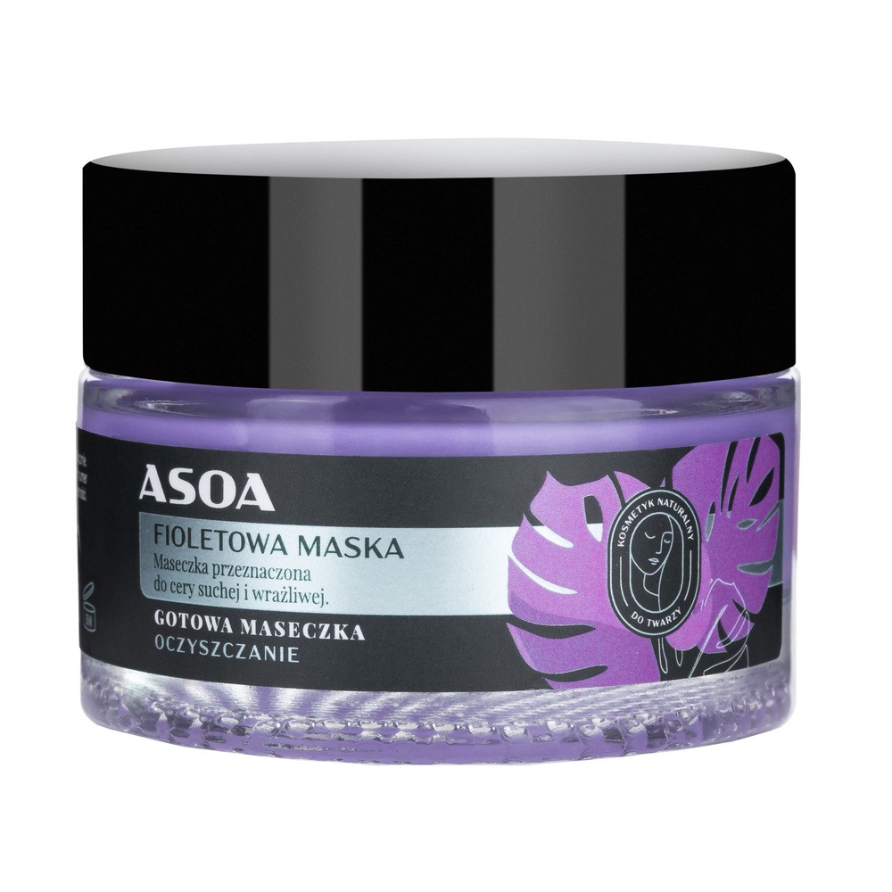 Asoa Maseczka do cery suchej i pozbawionej blasku - Fioletowa glinka i olej awokado 5906660449393