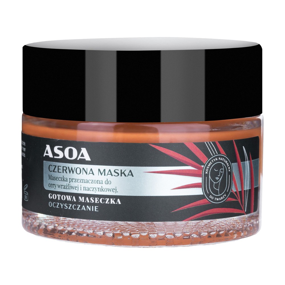 Asoa Maseczka do cery wrażliwej i naczyniowej - Czerwona glinka i olej marula 5906660449386