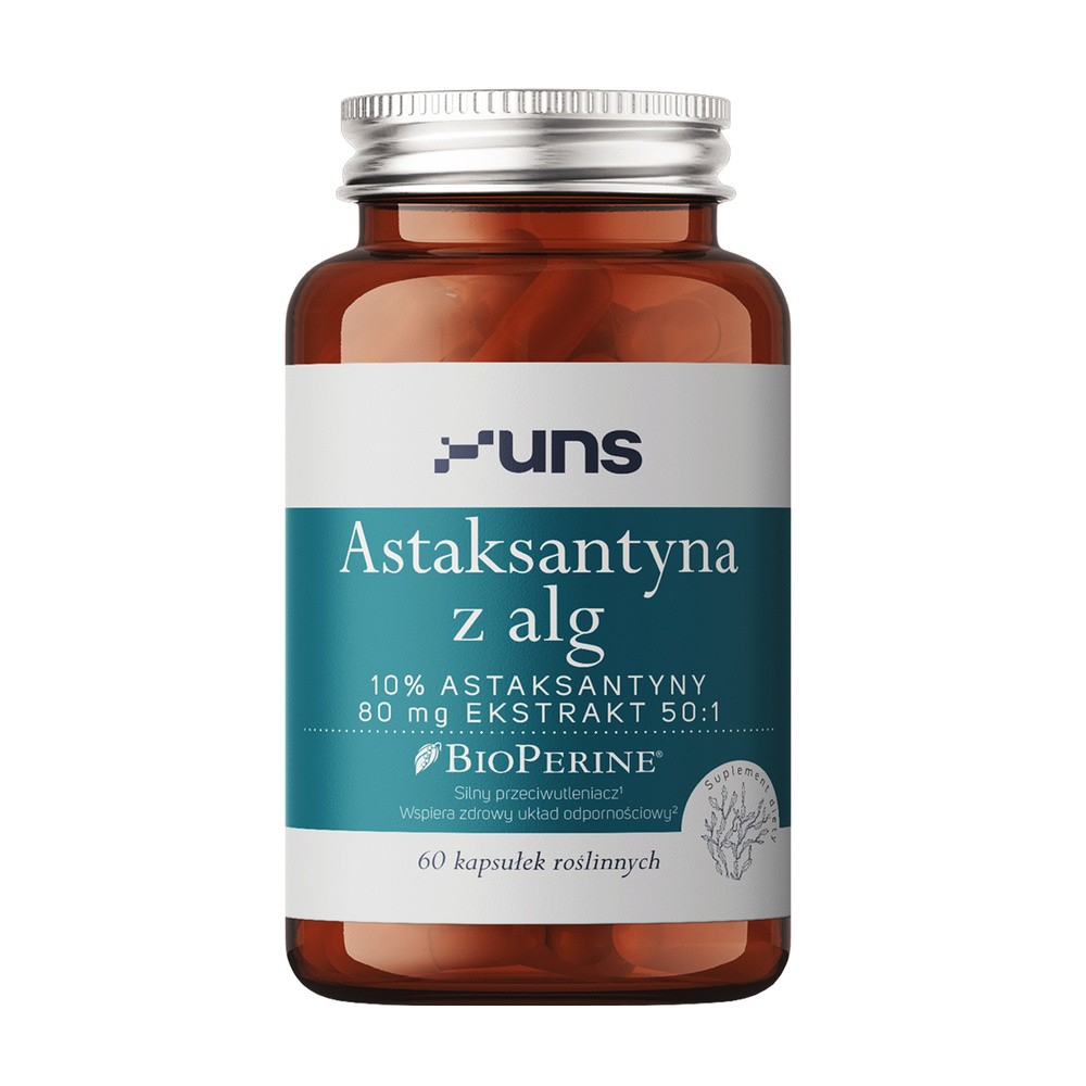 UNS Astaksantyna Z Alg + Bioperine, kapsułki, 60 sztuk