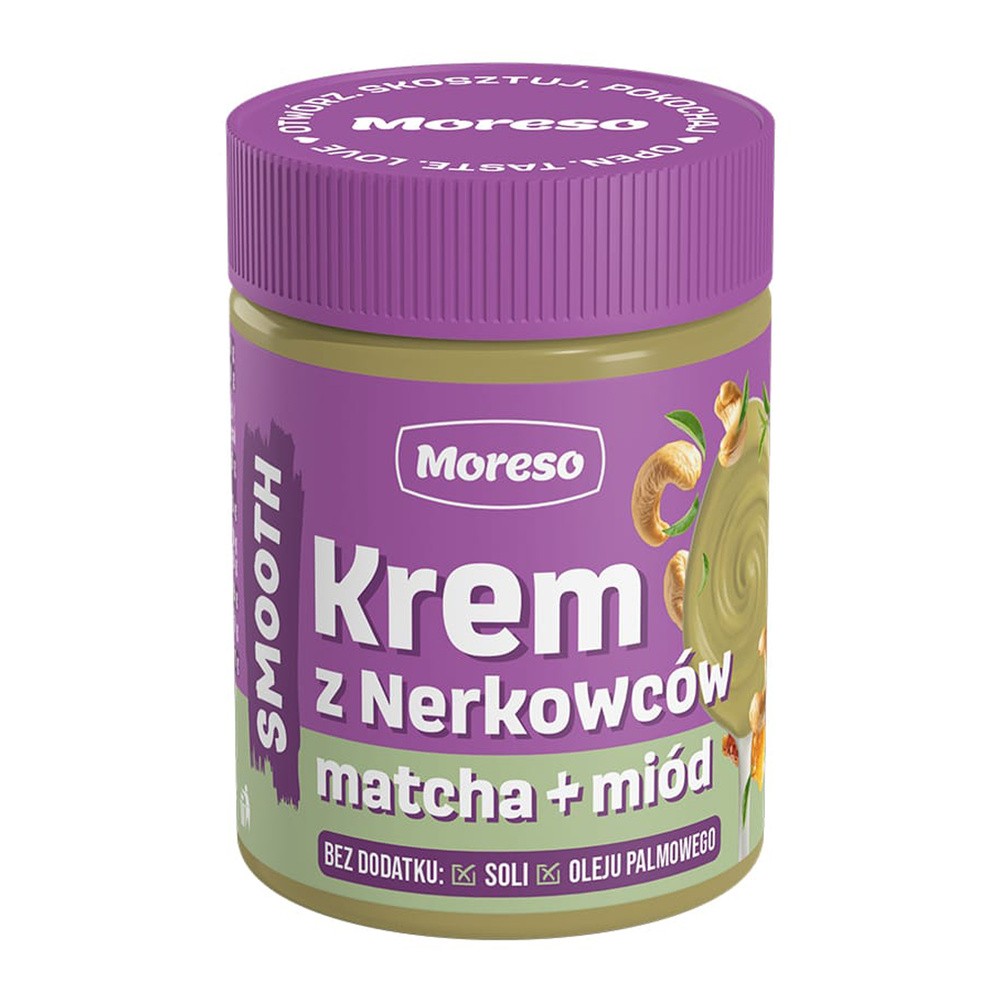 Moreso Krem z nerkowca z miodem i matchą 190g