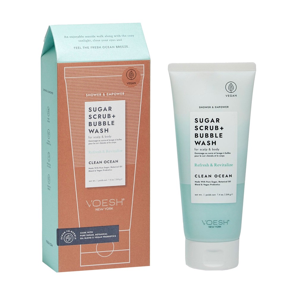 Voesh, cukrowy peeling myjący, clean ocean, 210 g
