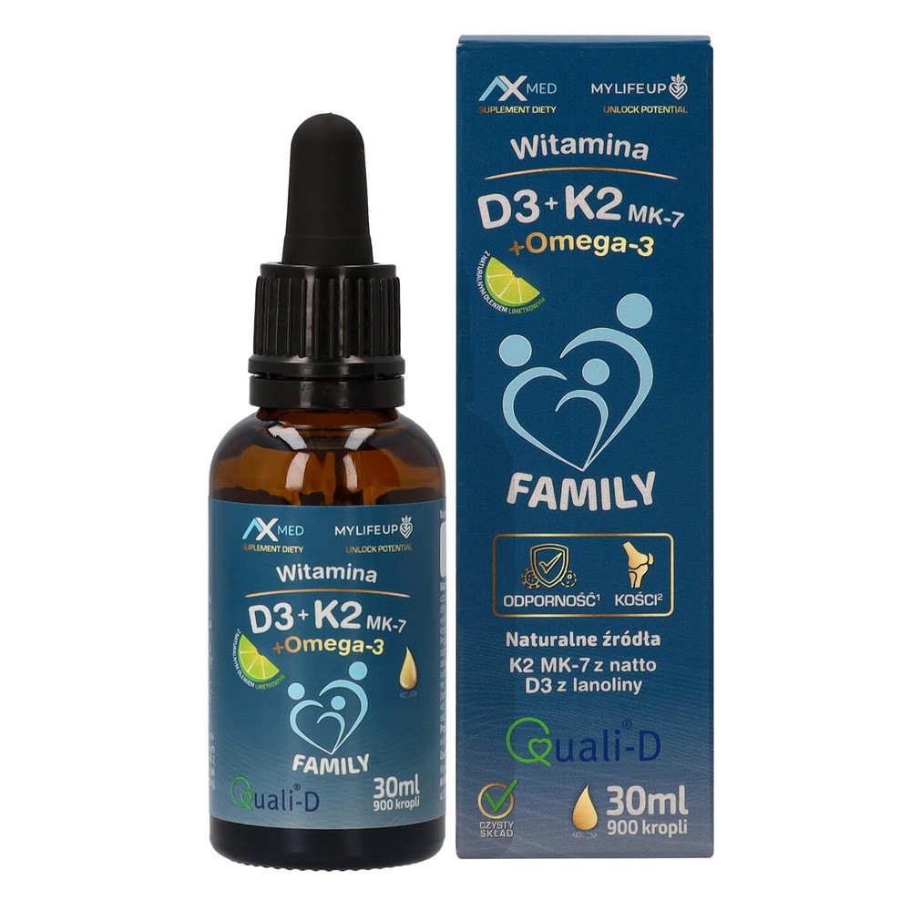 Ax Med D+K Omega 3 Krople, 30 ml