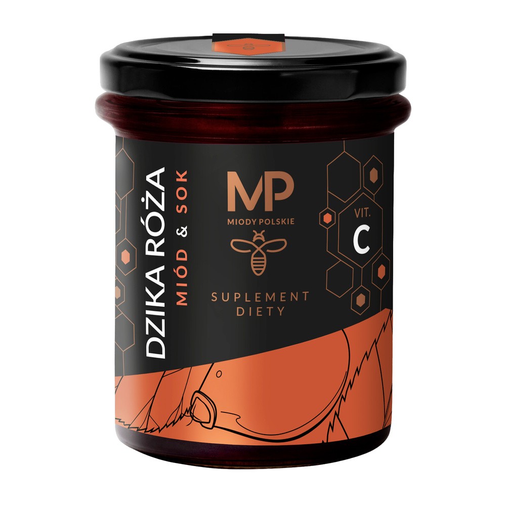 Miody Polskie Miód & Sok Dzika Róża + Vit. C, 250 g