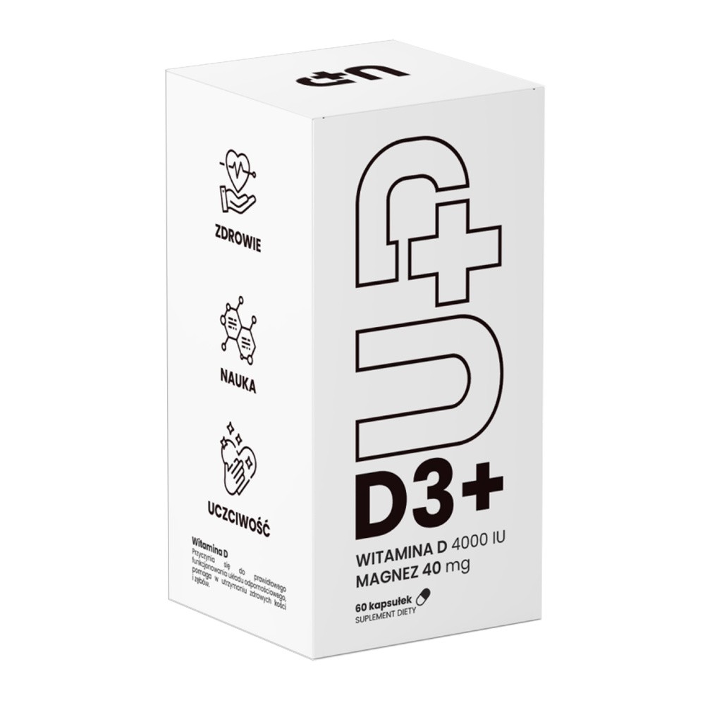 Up Health Pharma Witamina D3 z Magnezem Up D3+ - suplement diety 60 kaps.