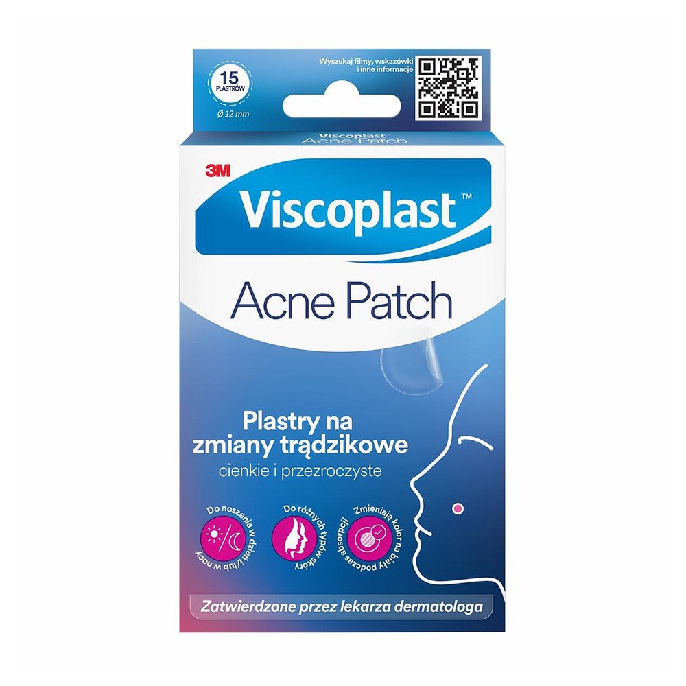 Viscoplast Acne Patch, plastry na zmiany trądzikowe, 15 sztuk