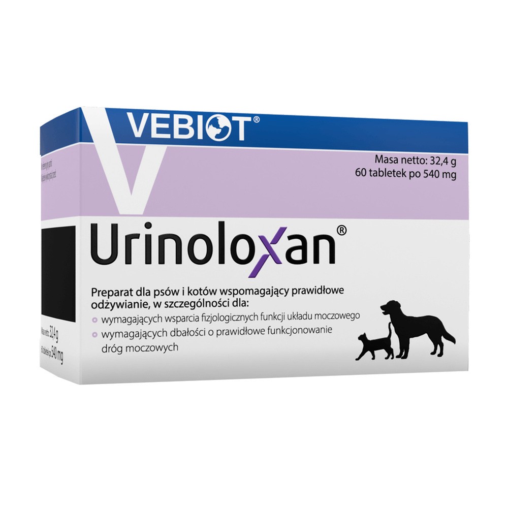Vebiot Urinoloxan Preparat Dla Psów i Kotów Wspomagający Drogi Moczowe 60 Tabletek