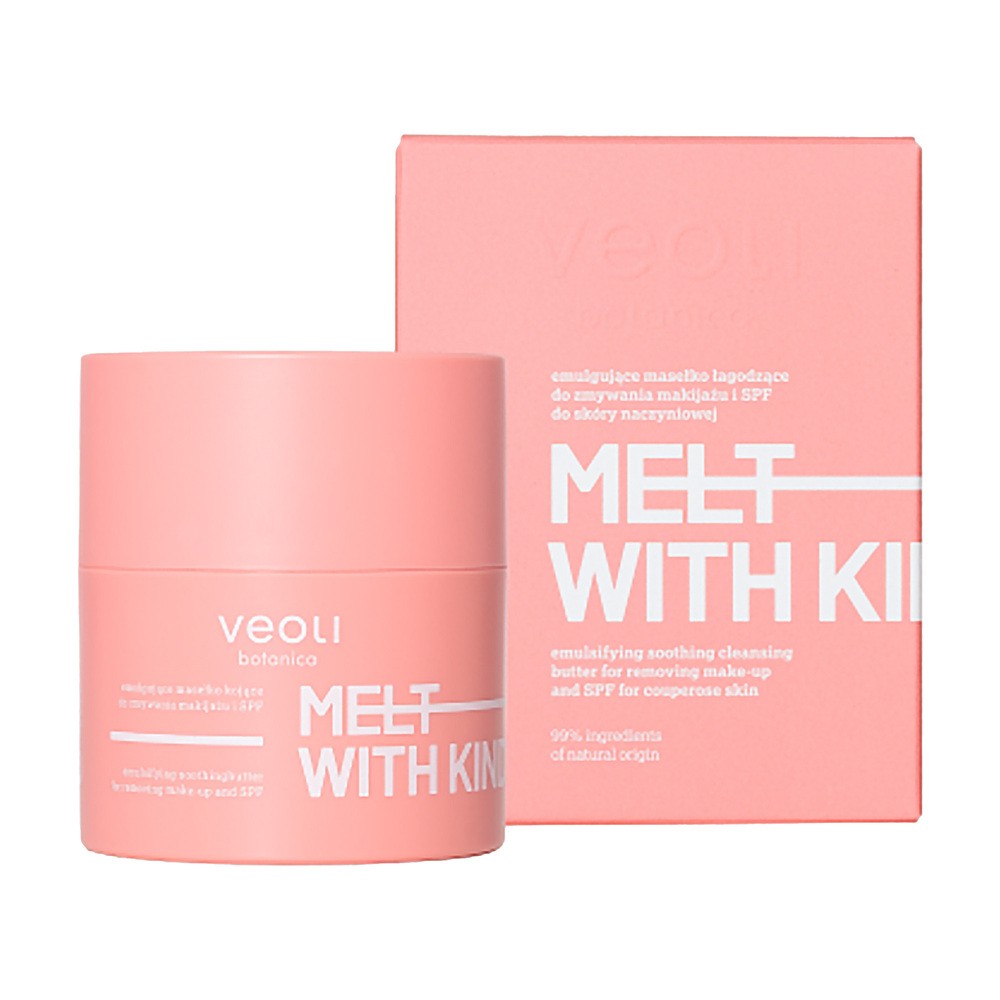 Veoli Botanica Melt With Kindness, emulgujące masełko łagodzące do zmywania makijażu, skóra naczyniowa, 40 g