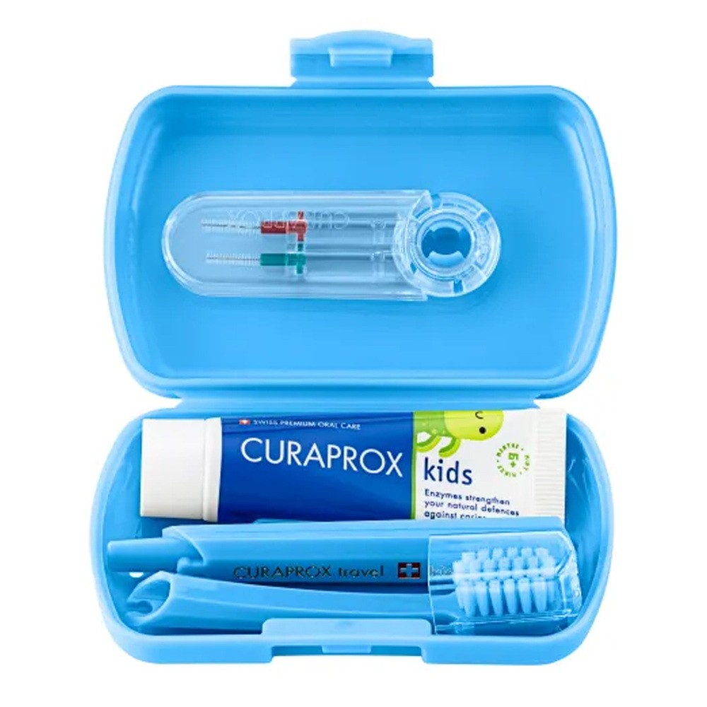 Curaprox Kids, zestaw podróżny, niebieski