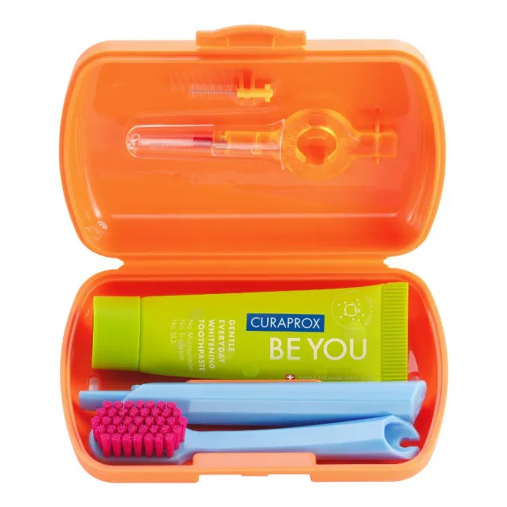 Curaprox Travel Set Ortho - zestaw pomarańczowy