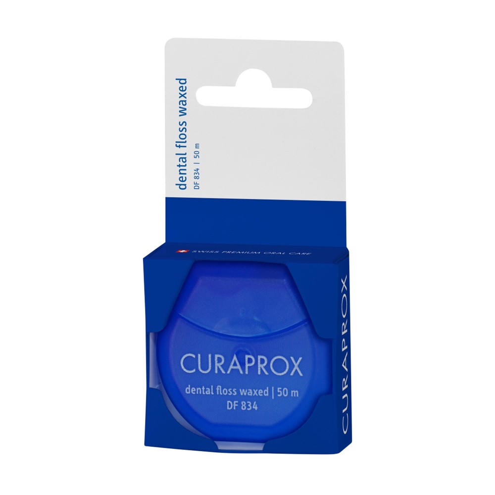 Curaprox, nić dentystyczna, woskowana, miętowa, DF 834, 50 m