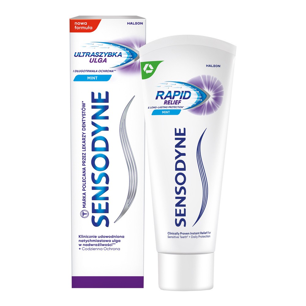 Sensodyne Mint Pasta do zębów z fluorkiem ultraszybka ulga 75 ml