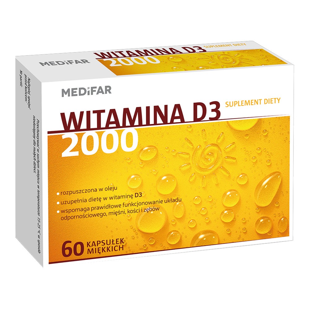 Medifar Witamina D3 2000, kapsułki miękkie, 60 szt.