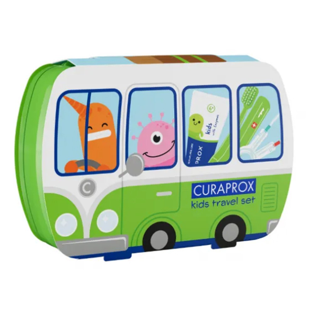 Curaprox Kids, zestaw podróżny, zielony
