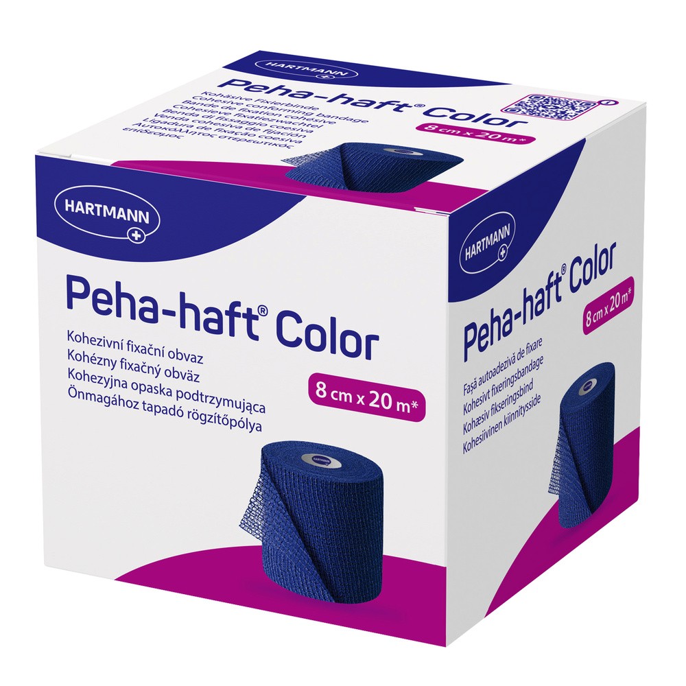 Peha-haft Color, opaska podtrzymująca, kohezyjna, niebieska, 8 cm x 20 m ,1 szt.