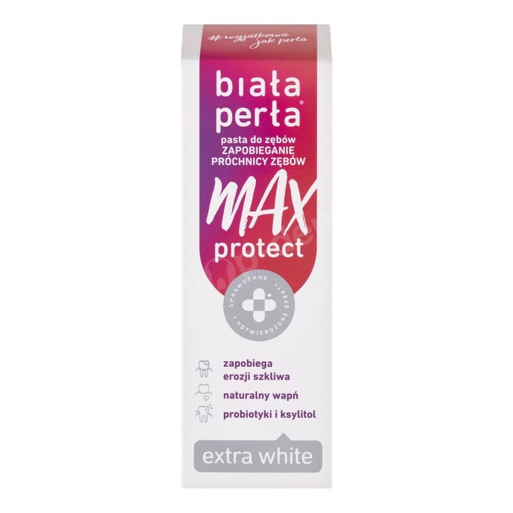 Biała Perła Max Protect Extra White wybielająca pasta do zębów 75ml