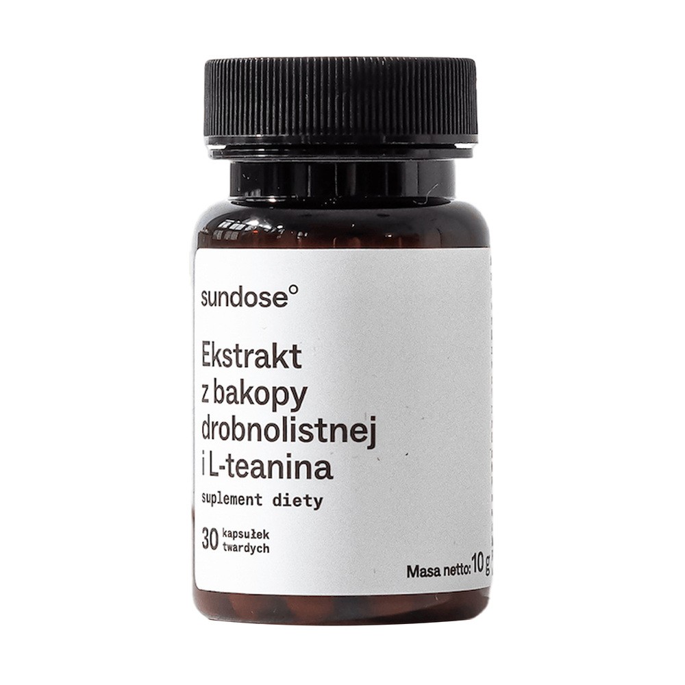 Sundose Ekstrakt z bakopy drobnolistnej i L-teanina, kapsułki twarde, 30 szt.