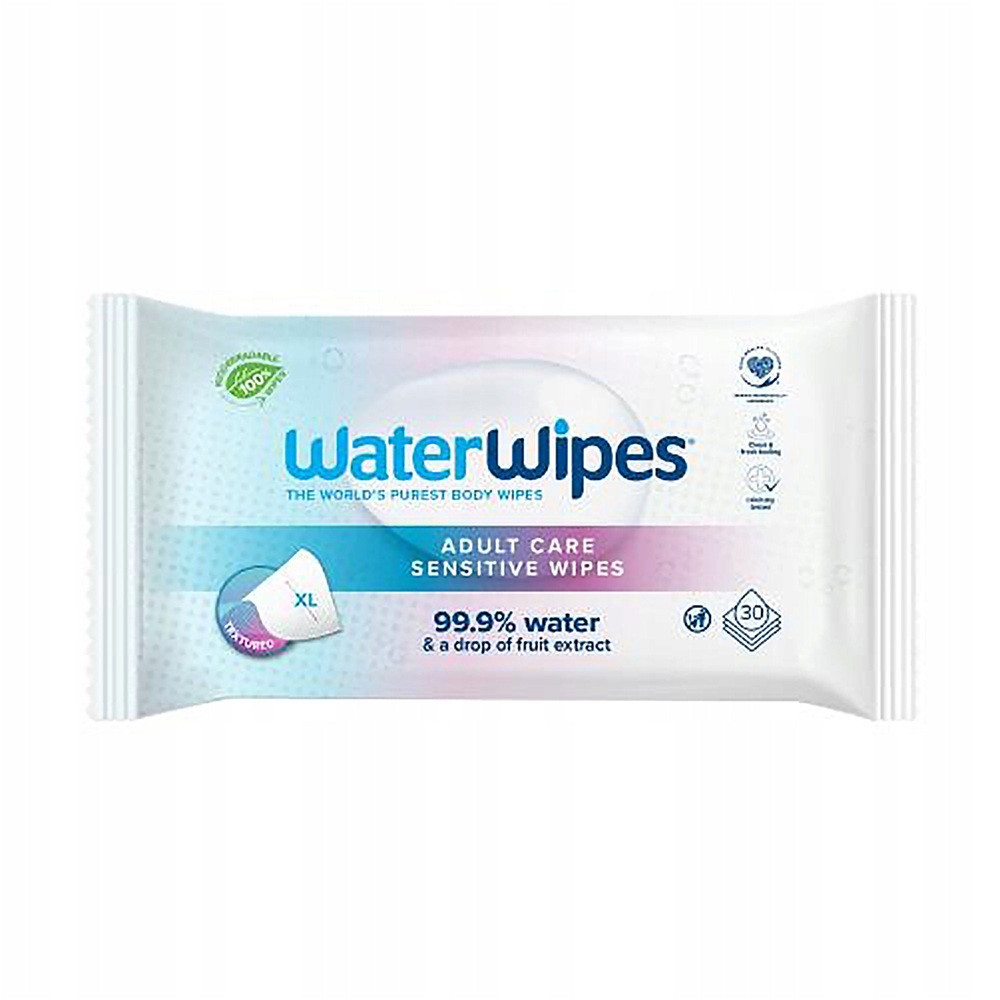 WaterWipes Bio Adult Care Chusteczki nawilżane dla dorosłych XL 30x30 cm 30 szt.
