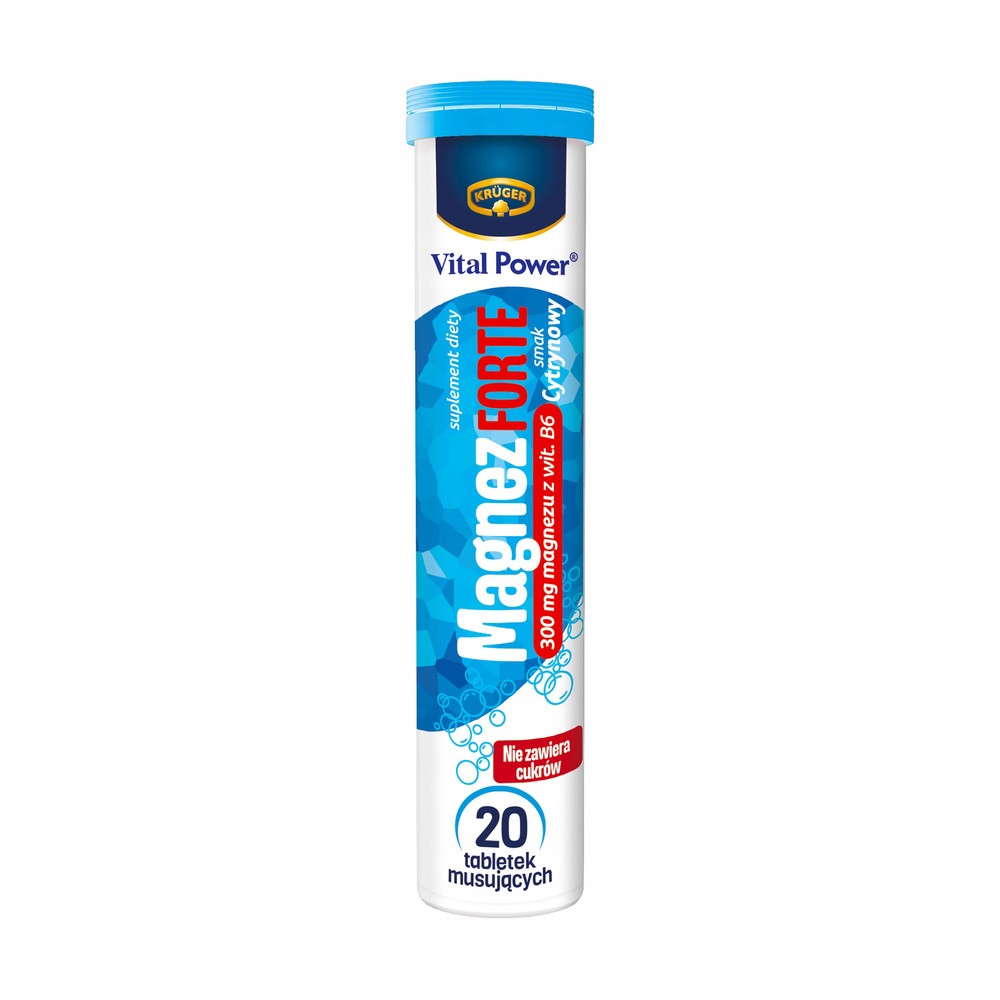 Kruger Polska Sp z o.o MAGNEZ FORTE + WIT B6 TABLETKI MUSUJĄCE 20 TABL zakupy dla domu i biura 53394235