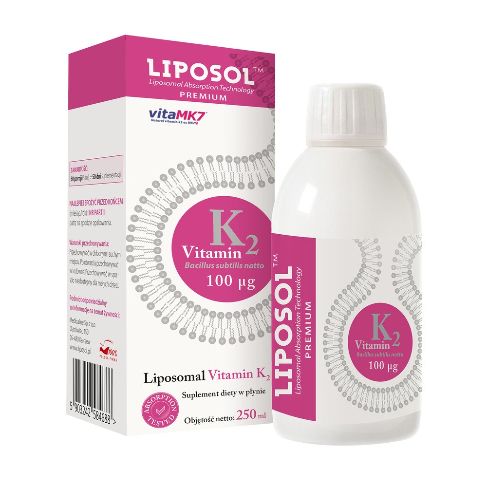 Liposol Liposomalna Witamina K2( Vita MK7) 100UQ, płyn 250 ml