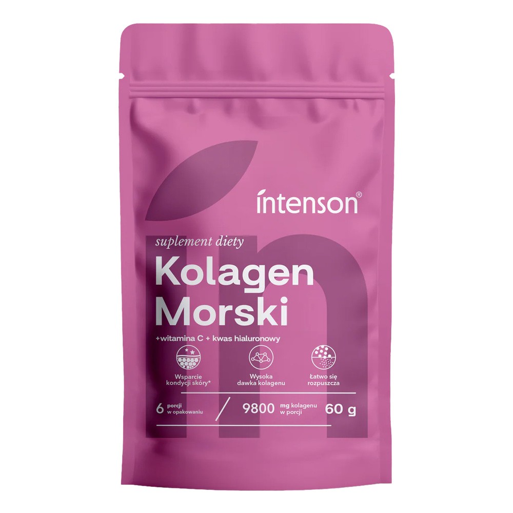 Intenson Kolagen Morski + Witamina C + Kwas Hialuronowy Suplement Diety 60g