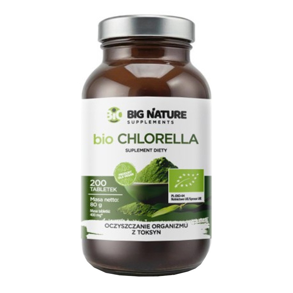 Big Nature Chlorella - suplement diety 200 tab. Bio - witaminy i minerały