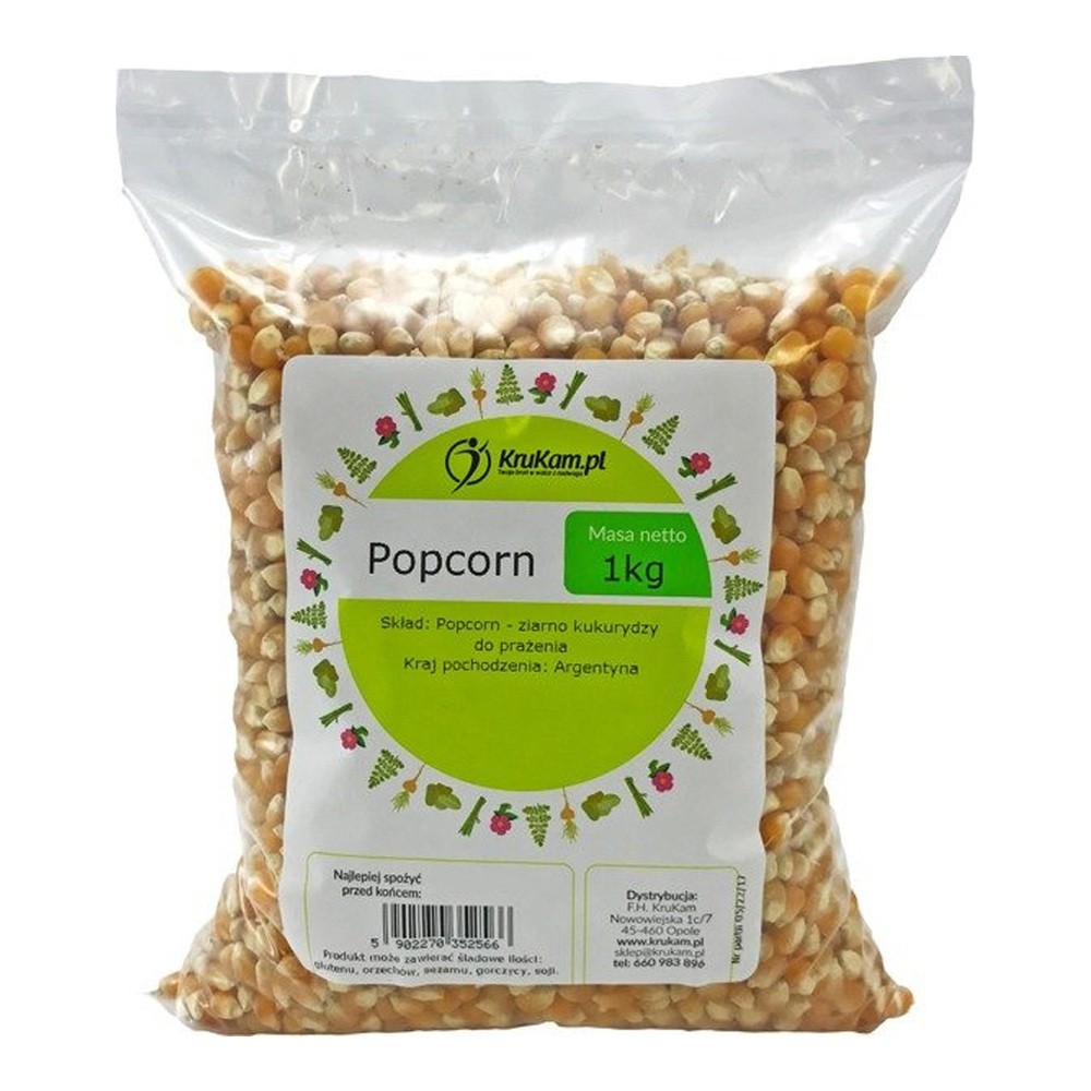 KruKam Popcorn PREMIUM ziarno kukurydza do prażenia 1kg