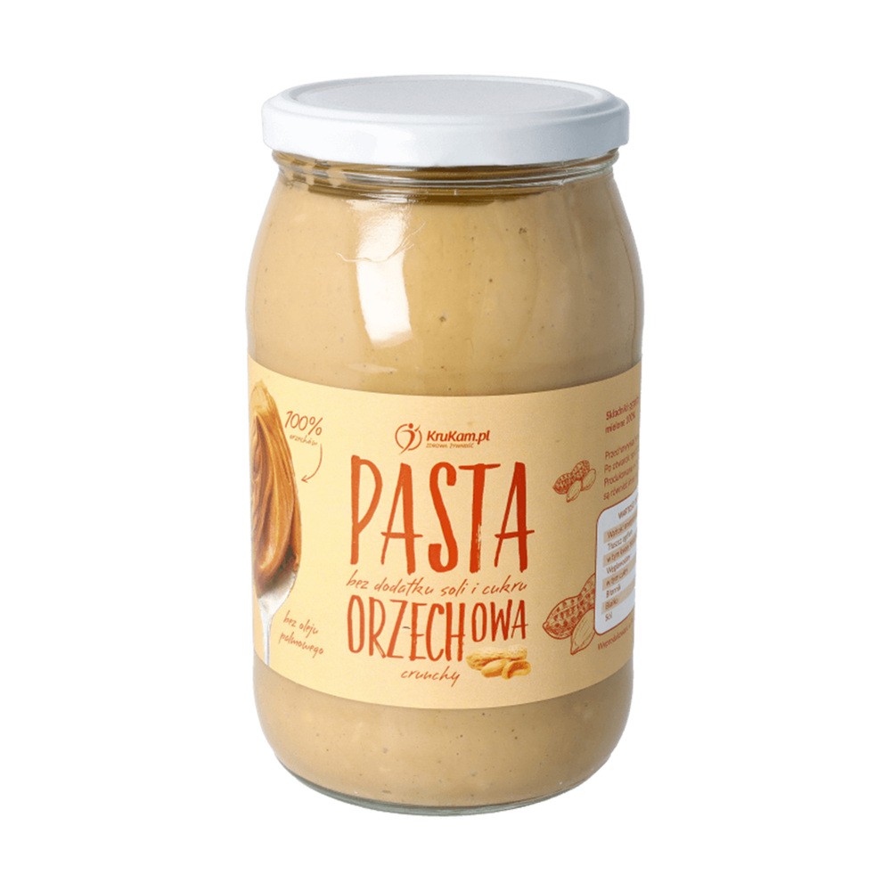 KruKam Pasta Orzechowa Crunchy z kawałkami orzechów 100% 900g