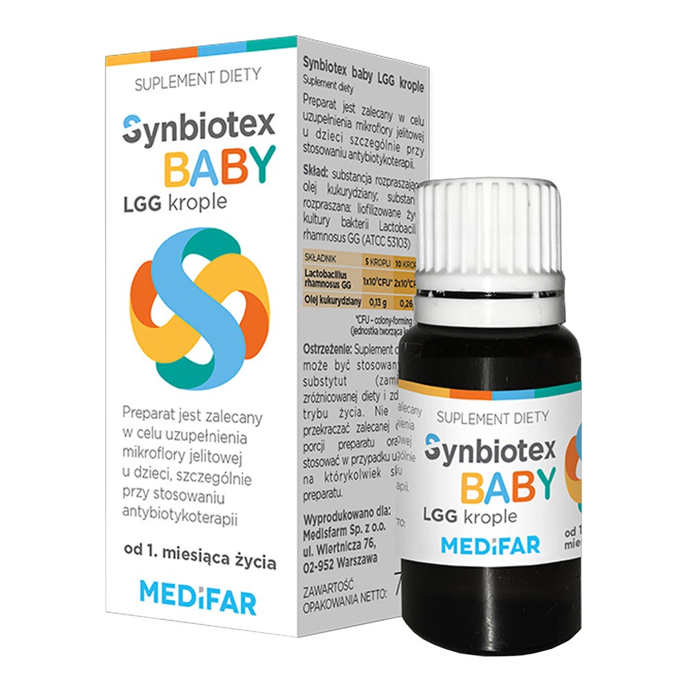 Synbiotex Baby LGG, Krople, 7ml