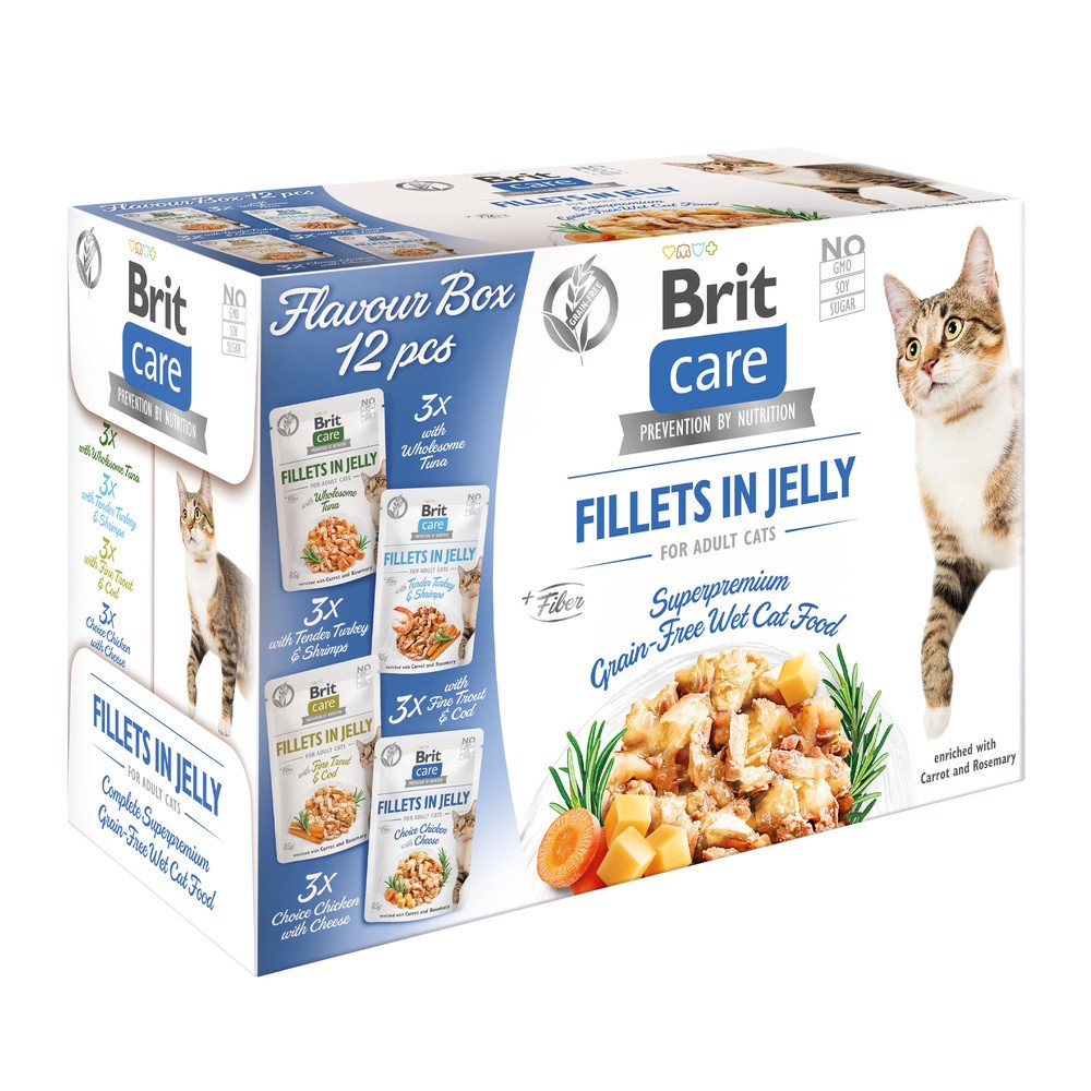 Brit Care Kot Care Adult Fillets in Jelly Mokra Karma dla kota op 85g Pakiet 12szt