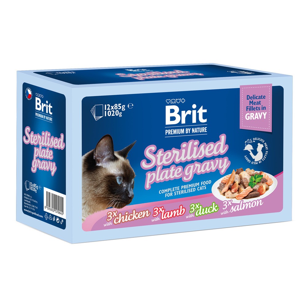 Brit Premium dla kotów sterylizowanych saszetki w sosie mix smaków 12x85