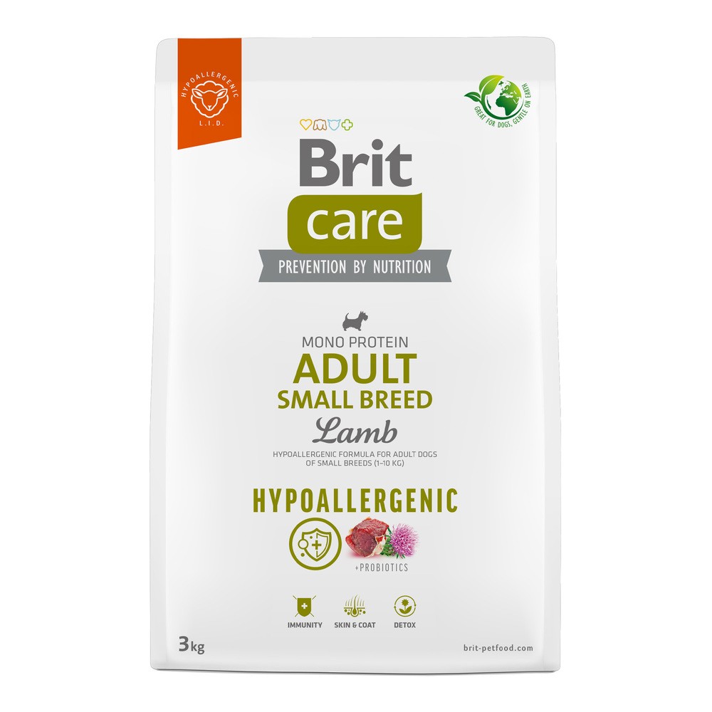 BRIT CARE Dog Hypoallergenic Adult Small Breed Lamb 3kg