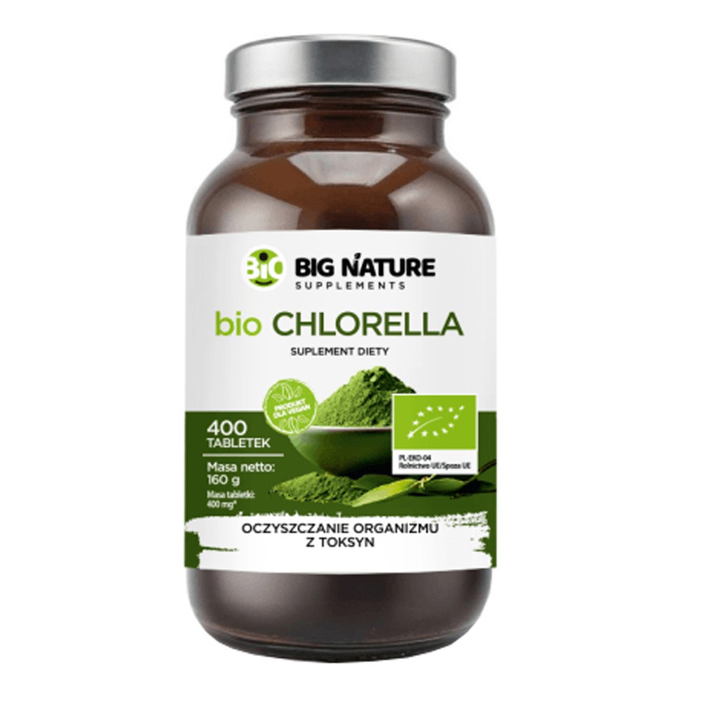Big Nature Chlorella - suplement diety 400 tab. Bio - witaminy i minerały